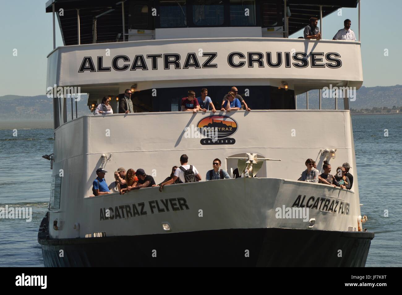 Alcatraz Cruises dans le Port de San Francisco à partir du 1er mai 2017, California USA Banque D'Images