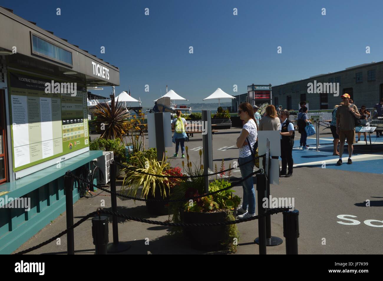Alcatraz Cruises dans le Port de San Francisco à partir du 1er mai 2017, California USA Banque D'Images