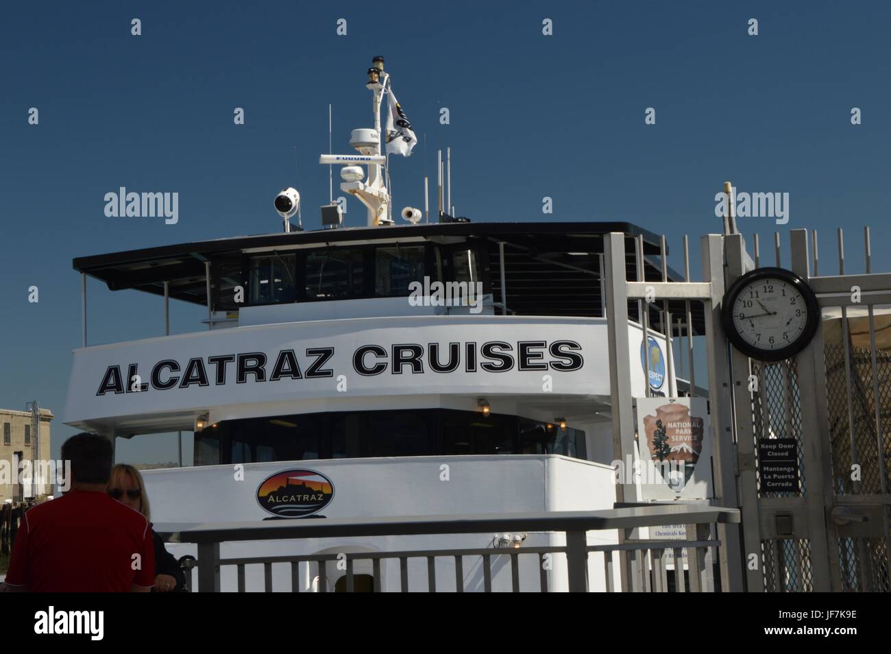 Alcatraz Cruises dans le Port de San Francisco à partir du 1er mai 2017, California USA Banque D'Images