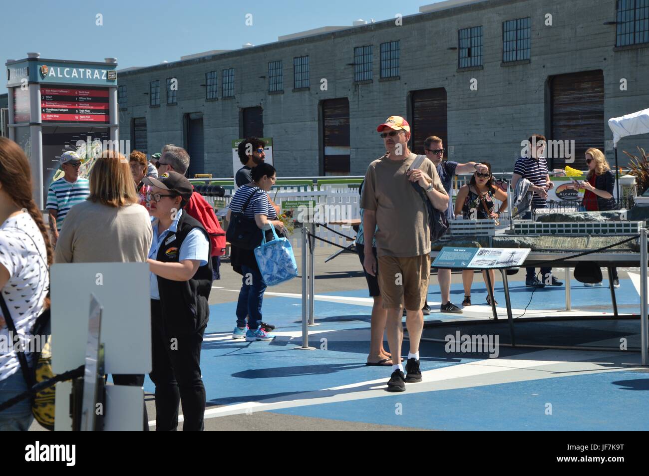 Alcatraz Cruises dans le Port de San Francisco à partir du 1er mai 2017, California USA Banque D'Images
