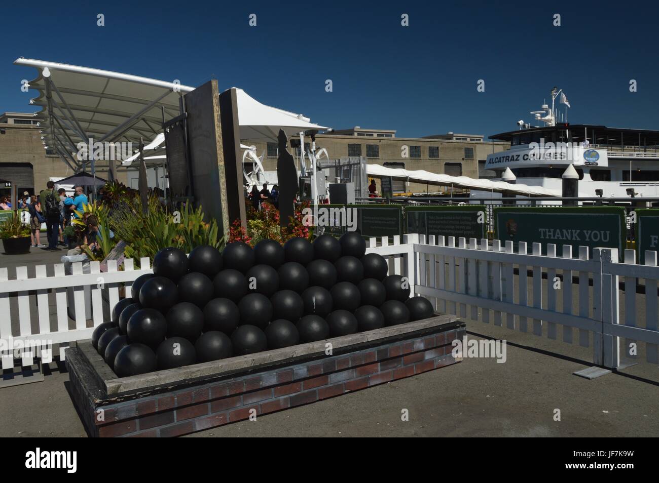 Alcatraz Cruises dans le Port de San Francisco à partir du 1er mai 2017, California USA Banque D'Images
