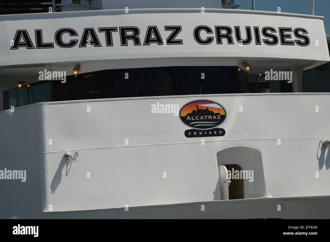 Alcatraz Cruises dans le Port de San Francisco à partir du 1er mai 2017, California USA Banque D'Images