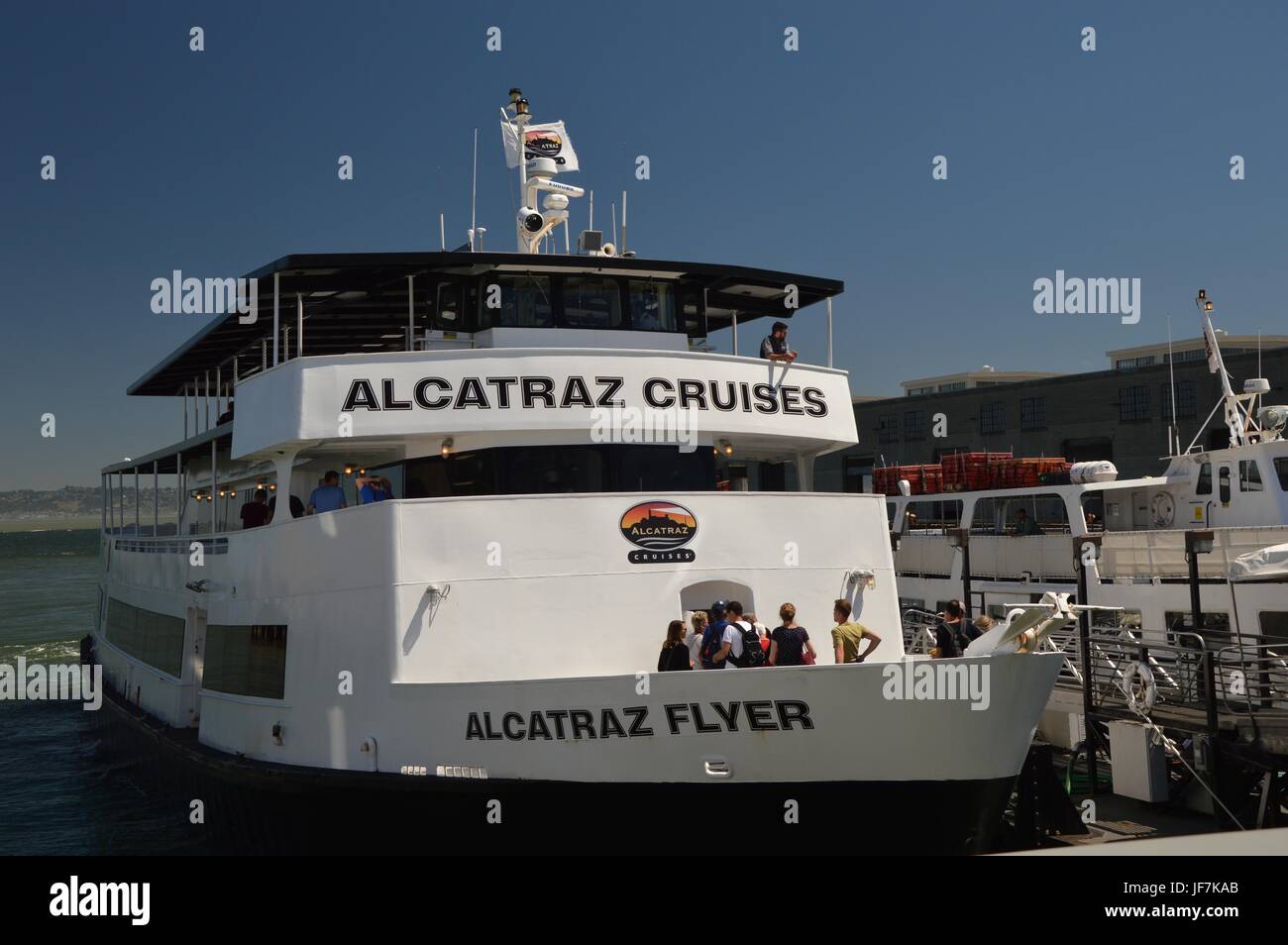 Alcatraz Cruises dans le Port de San Francisco à partir du 1er mai 2017, California USA Banque D'Images