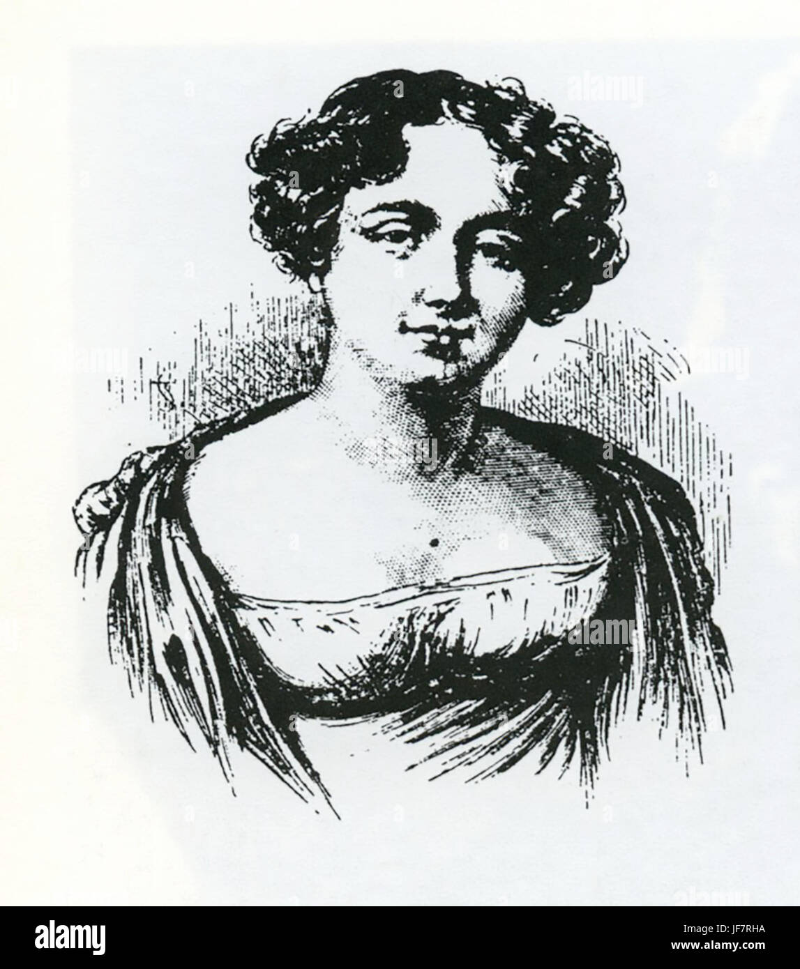 LADY JANE FRANKLIN (1791-1875) épouse de l'officier de la Royal Navy et explorateur Sir John Franklin. Après 1816 Gravure dessin à la craie Banque D'Images