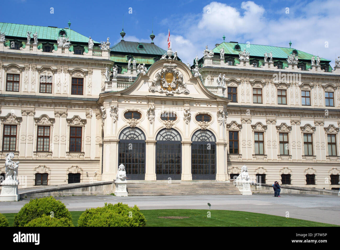 Vienne, AUTRICHE - avril 29th, 2017 : Belvedere est un bâtiment historique à Vienne, complexe composé de deux palais baroques le Belvédère supérieur et inférieur , l'Orangerie, et le Palais d'équitation Banque D'Images