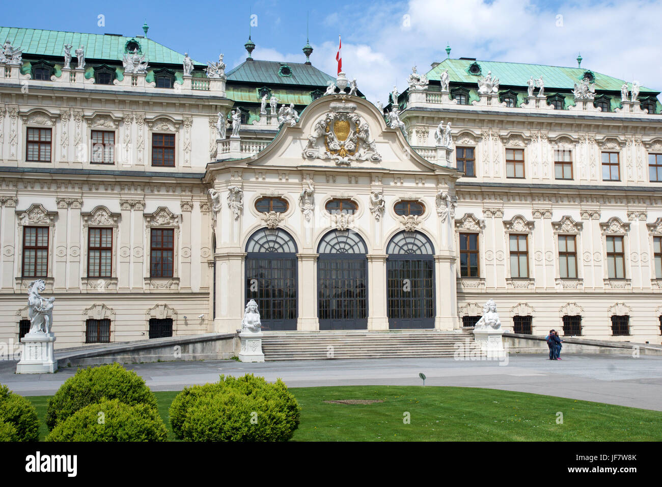 Vienne, AUTRICHE - avril 29th, 2017 : Belvedere est un bâtiment historique à Vienne, complexe composé de deux palais baroques le Belvédère supérieur et inférieur , l'Orangerie, et le Palais d'équitation Banque D'Images