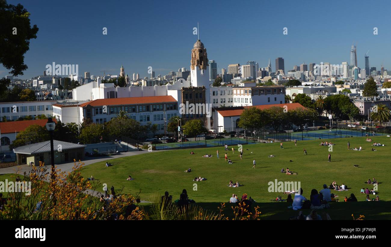 Impressions de la Dolores Park à San Francisco du 1er mai 2017, California USA Banque D'Images