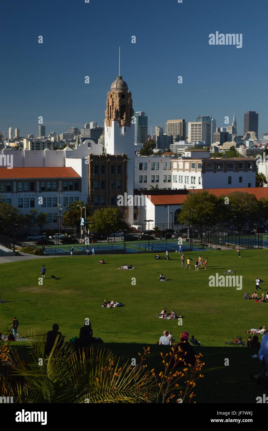 Impressions de la Dolores Park à San Francisco du 1er mai 2017, California USA Banque D'Images