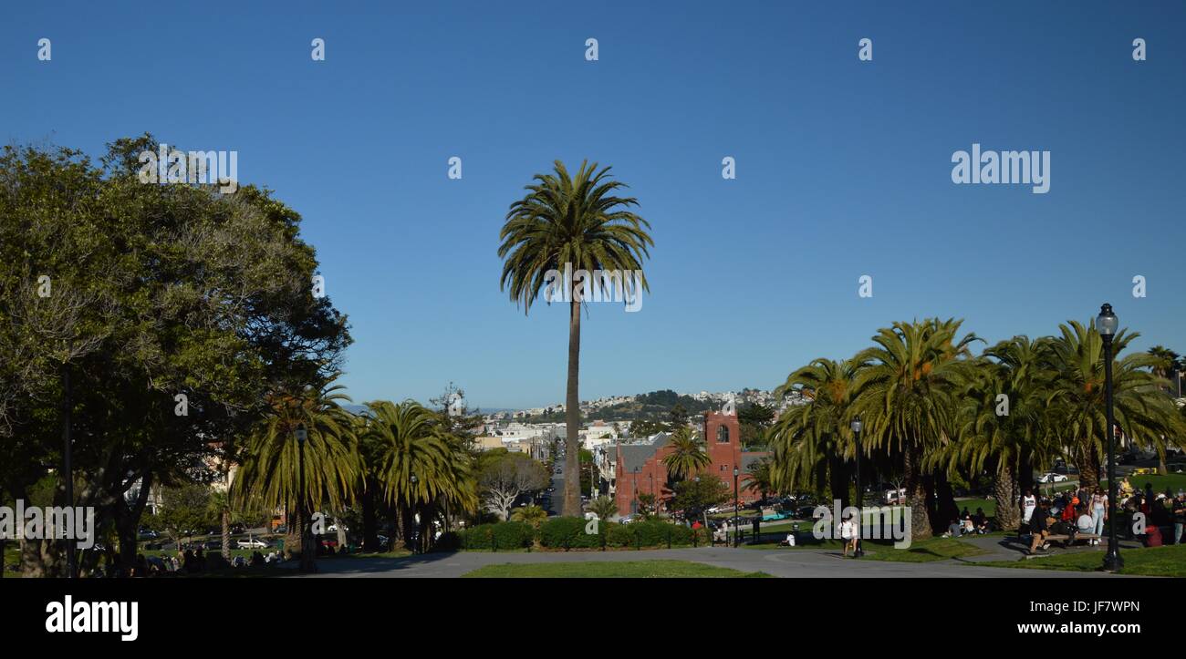 Impressions de la Dolores Park à San Francisco du 1er mai 2017, California USA Banque D'Images