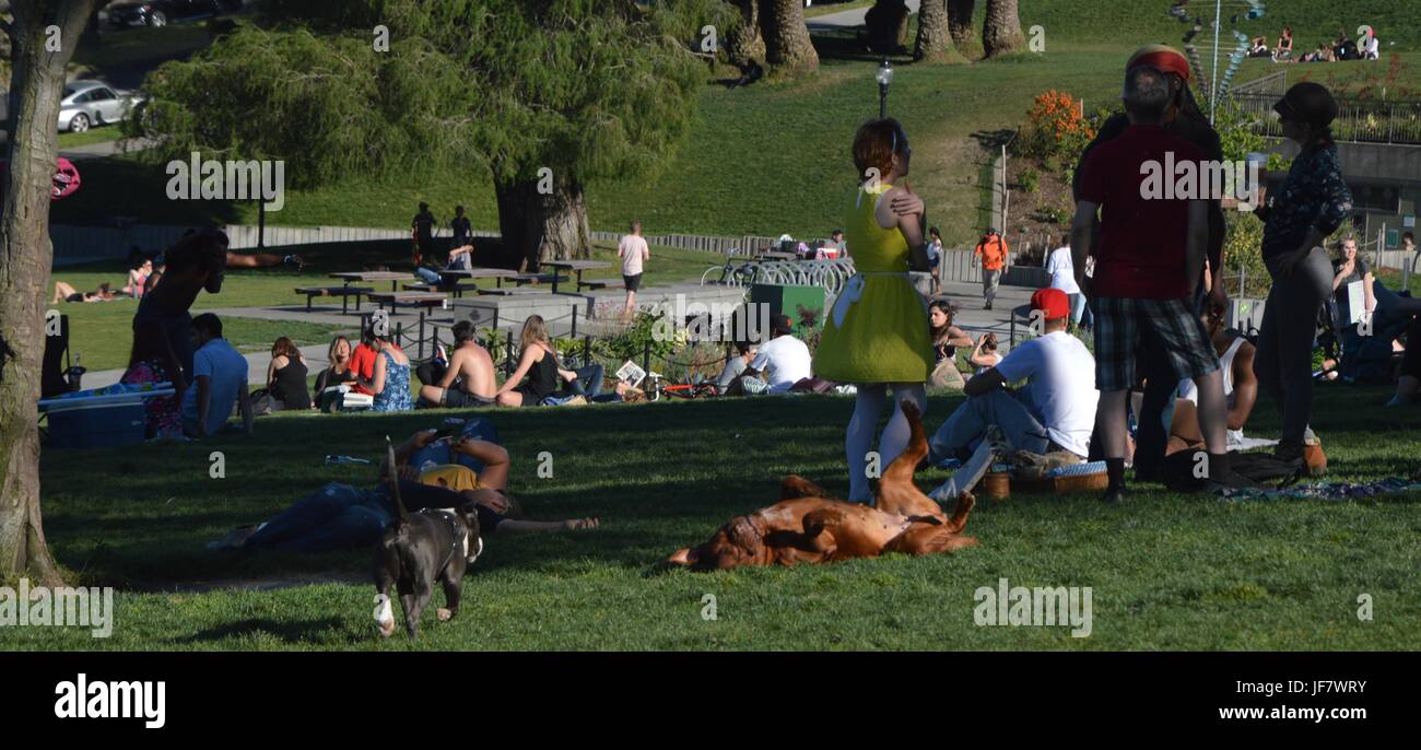 Impressions de la Dolores Park à San Francisco du 1er mai 2017, California USA Banque D'Images