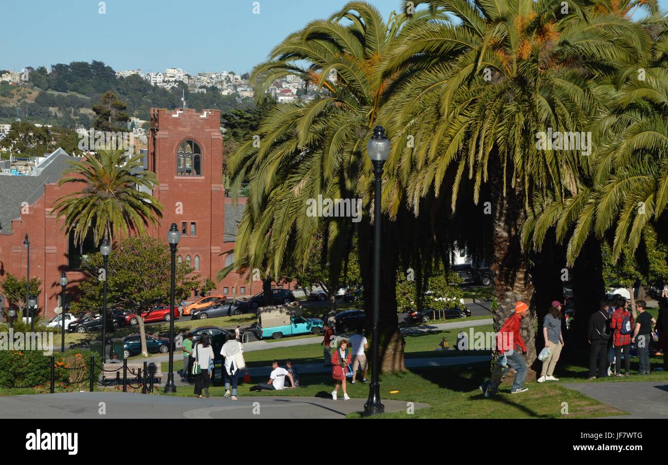 Impressions de la Dolores Park à San Francisco du 1er mai 2017, California USA Banque D'Images