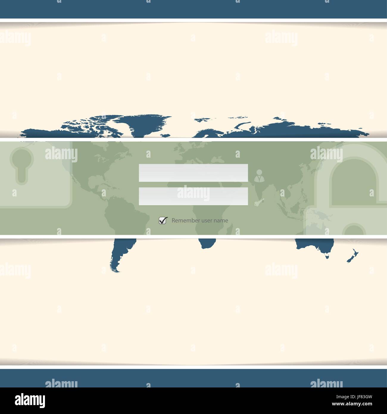 Classy écran de connexion avec carte du monde Illustration de Vecteur