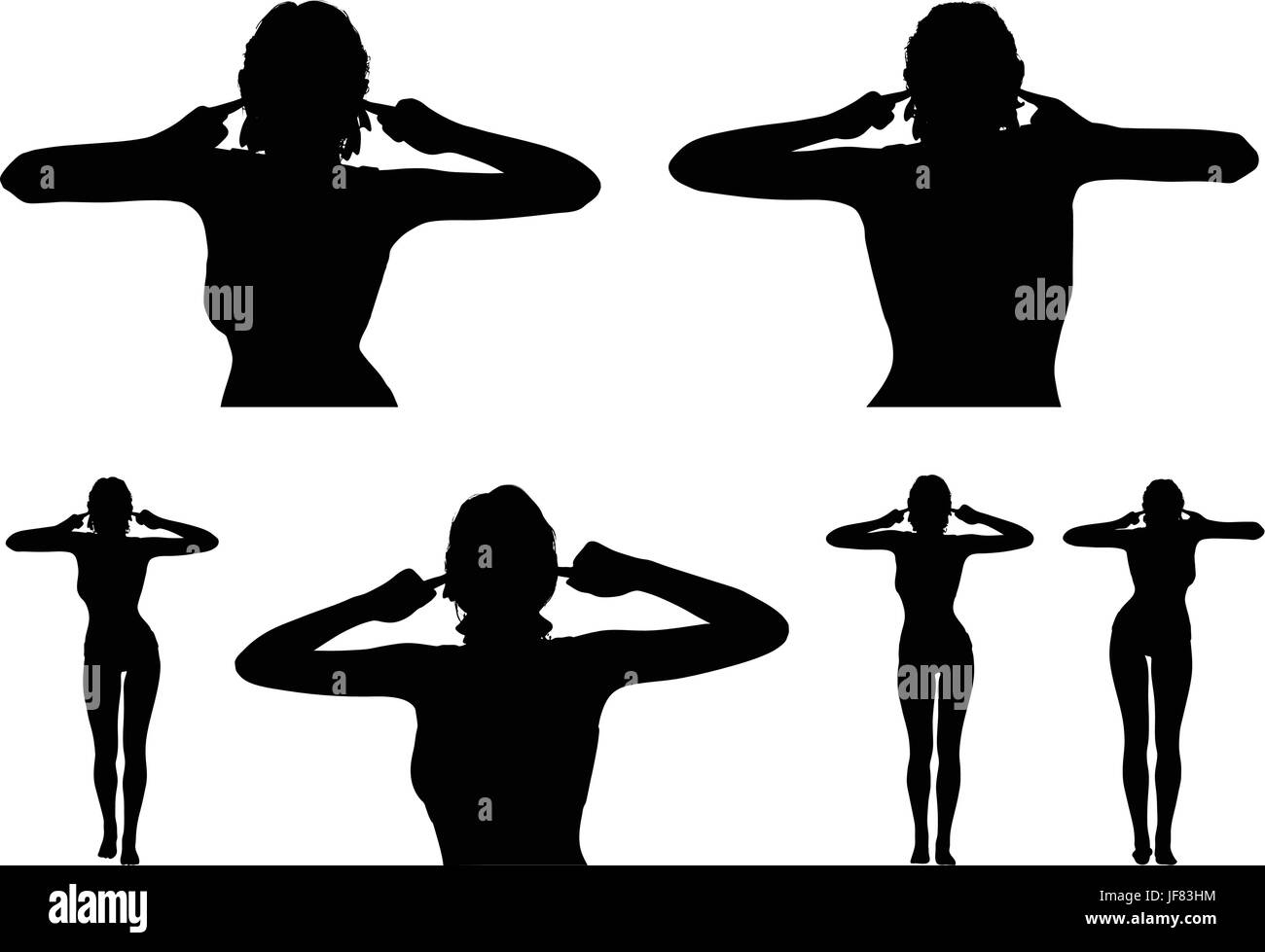 Avec silhouette de femme libre de faire la sourde oreille Image Vectorielle  Stock - Alamy