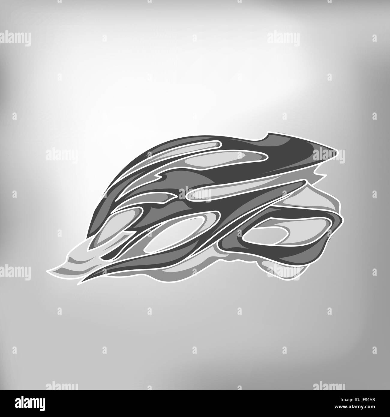 Casque de vélo gris sur fond gris abstrait. Illustration de Vecteur