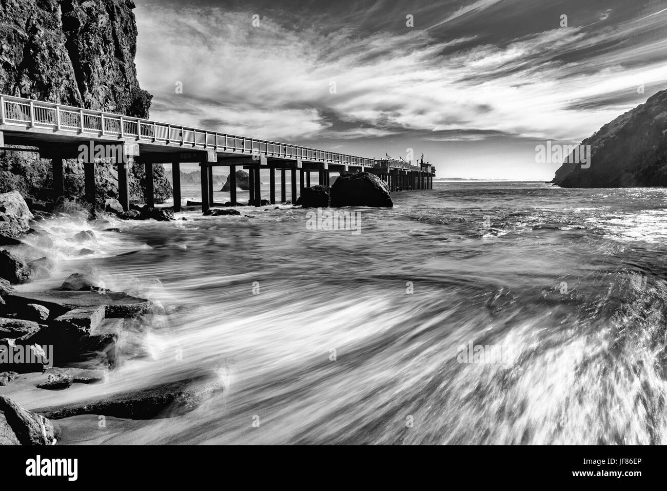 Trinité-Californie Pier et l'Océan Pacifique Banque D'Images