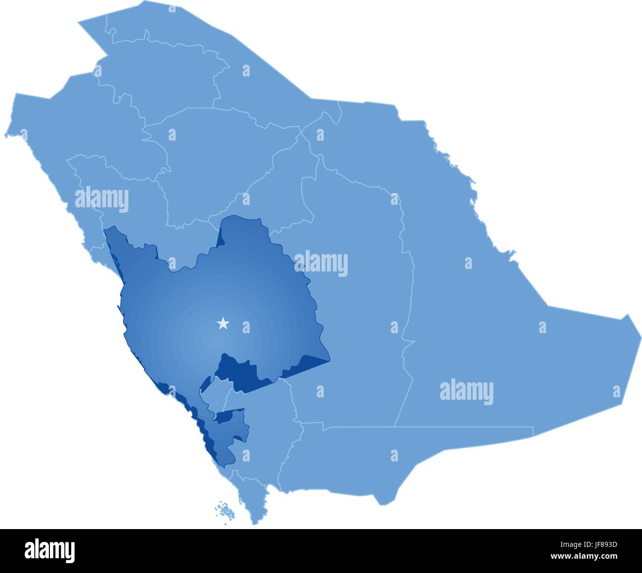 La carte de l'Arabie Saoudite, la région Makkah Illustration de Vecteur
