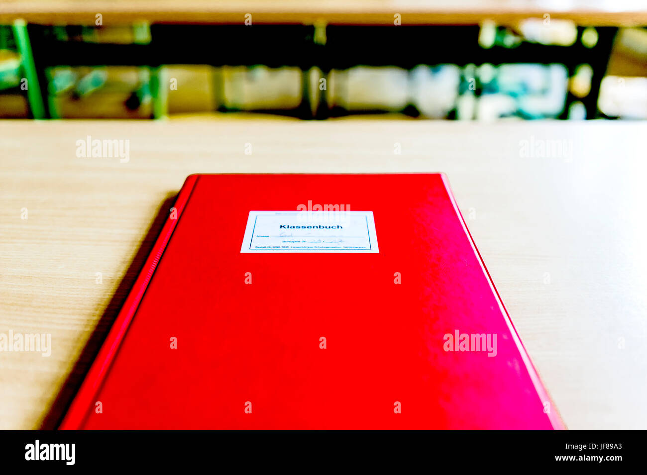 Klassenbuch - livre de classe dans une salle de classe Banque D'Images