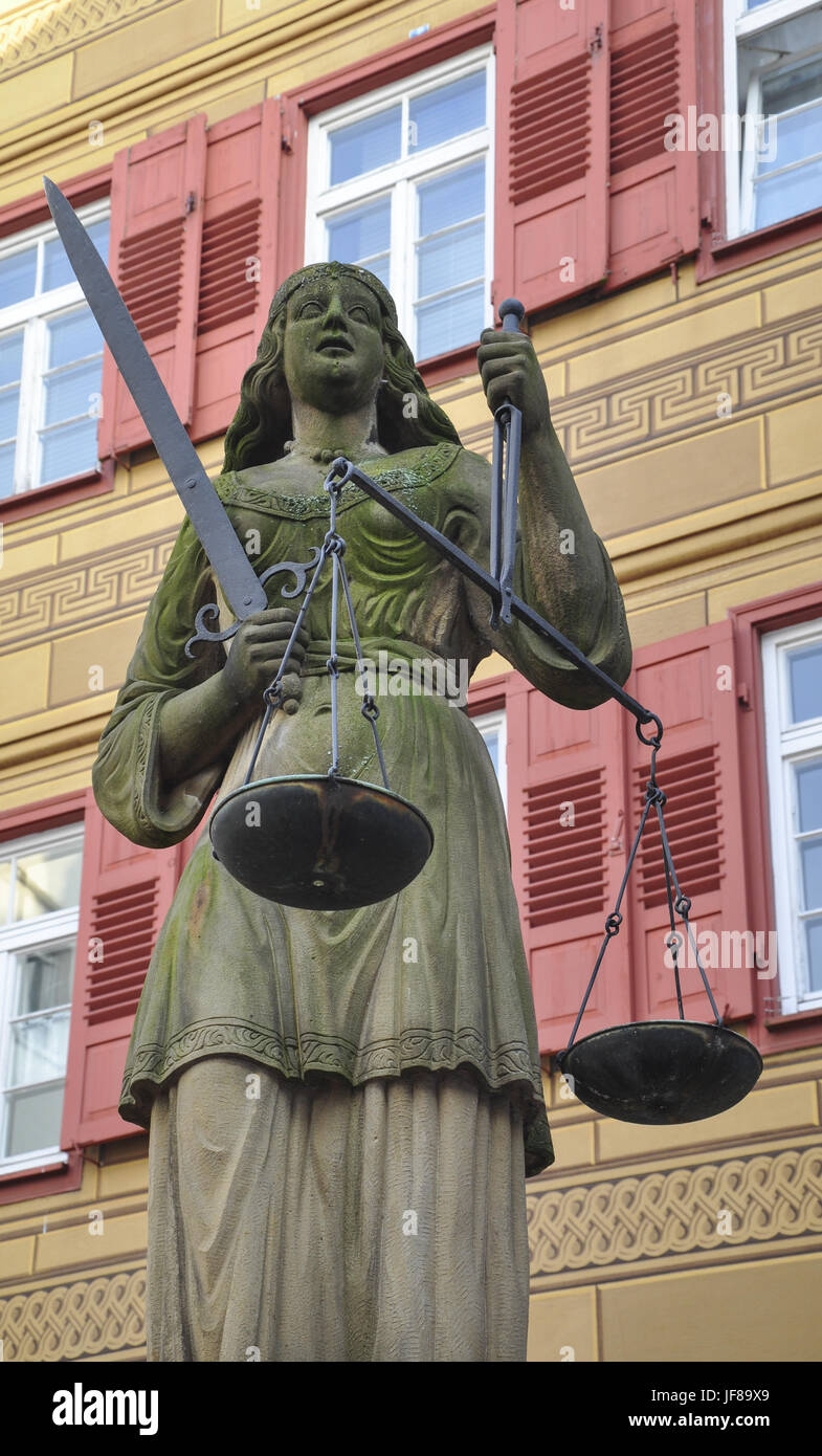 Statue de la Justice à Waiblingen, Allemagne Banque D'Images