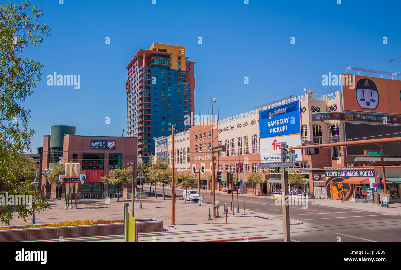 Le centre-ville de Phoenix - Randy Johnson Way Banque D'Images