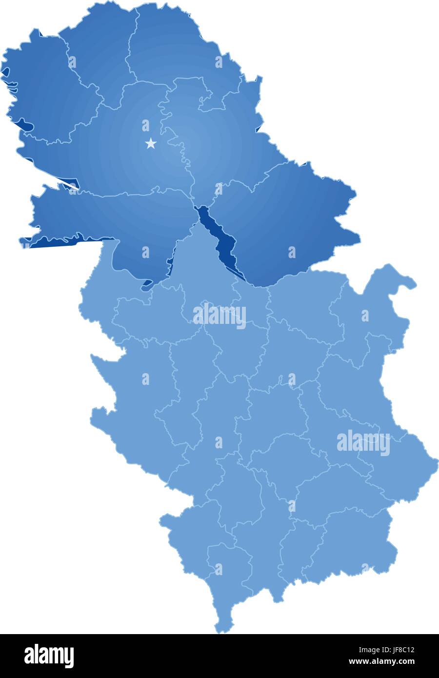 La carte de la Serbie, de la Province autonome de Voïvodine Illustration de Vecteur