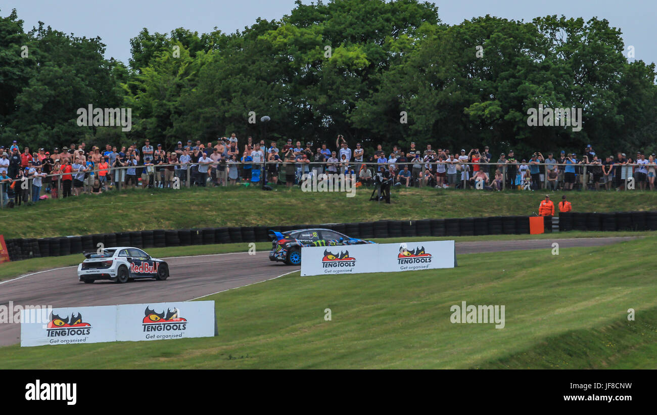 Le circuit de course Lydden Hill le dernier jour de la World Rally Cross qui se tiendra ici, WRX s'éloigne de son lieu de naissance à la piste de Silverstone. Banque D'Images