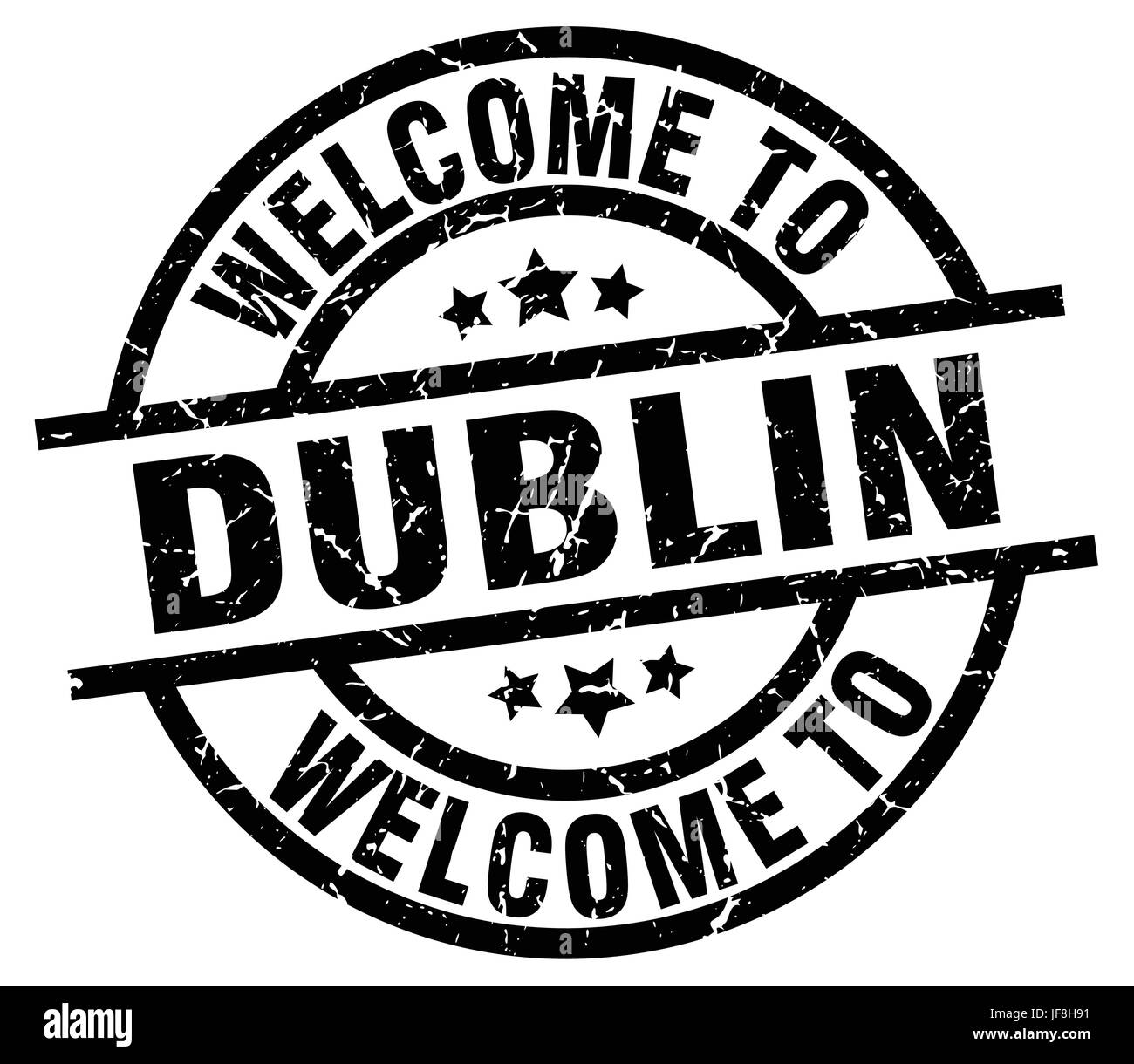 Bienvenue à Dublin black stamp Illustration de Vecteur