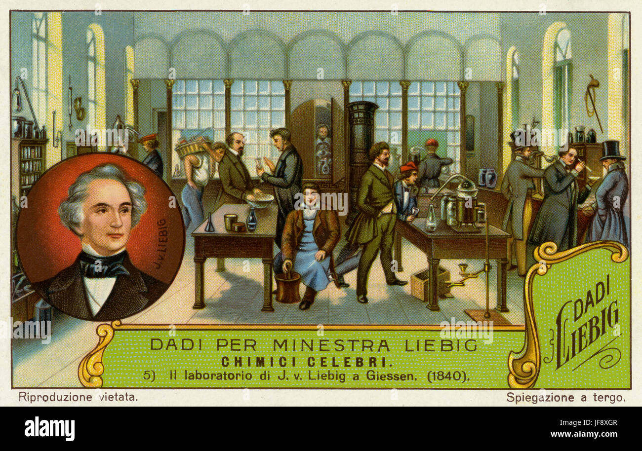 Justus Liebig (12 mai 1803 - 18 avril 1873), chimiste allemand. Les chimistes célèbres. Carte de collection Liebig, 1929 Banque D'Images