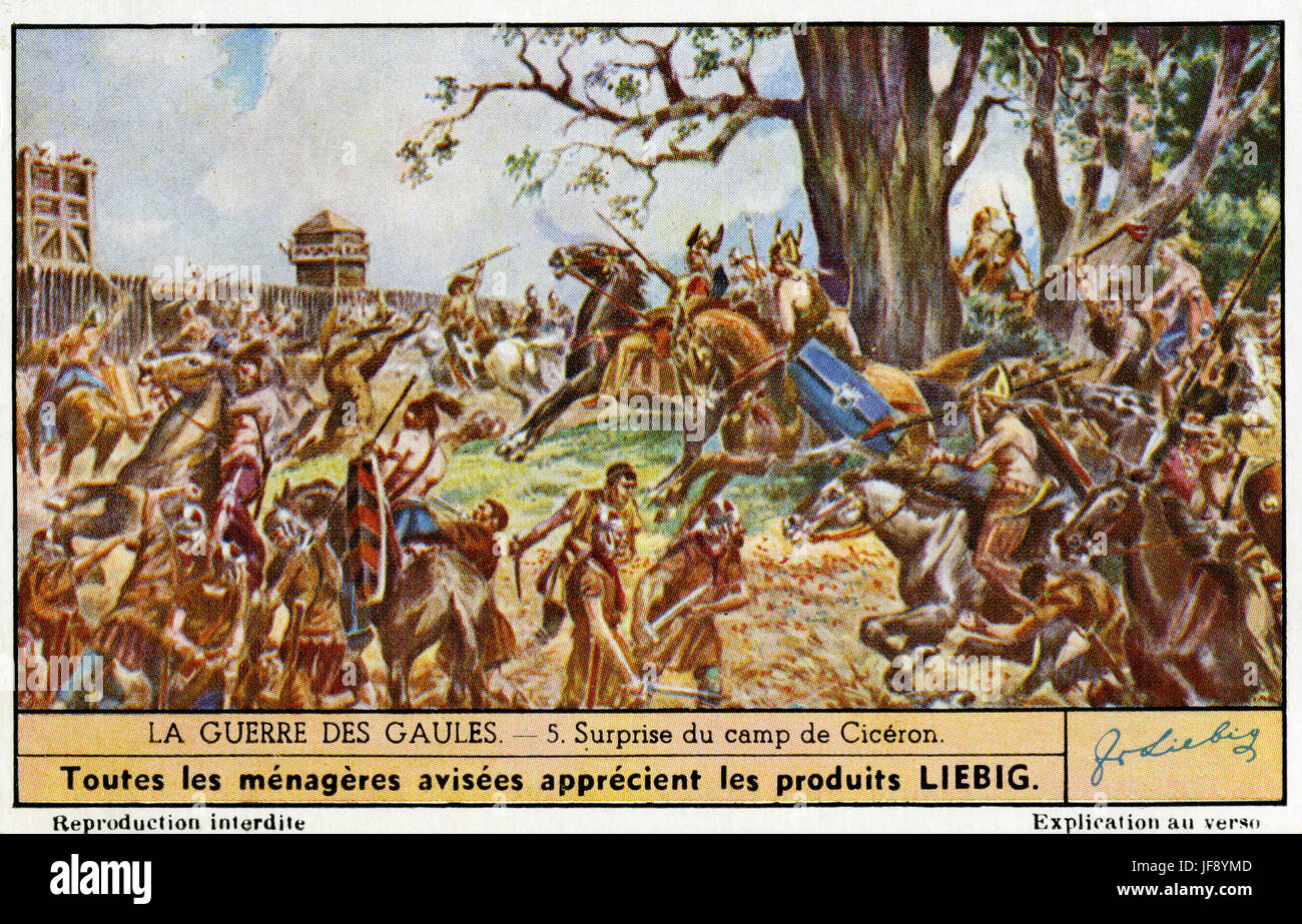 Embuscade sur le camp de Quintus Tullius Cicero. Guerre des gaules (58