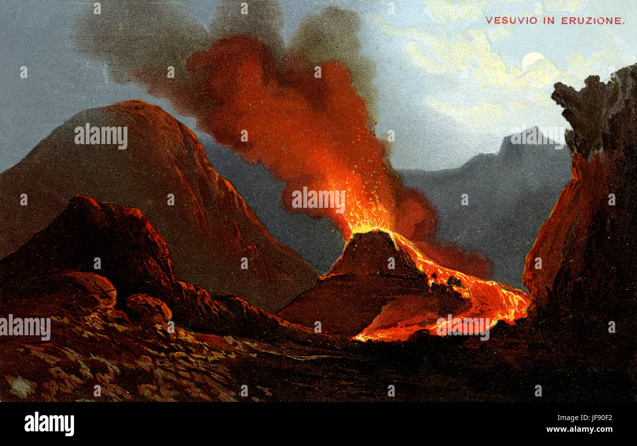 L'éruption du Vésuve, volcan en Italie près de Pompéi Banque D'Images