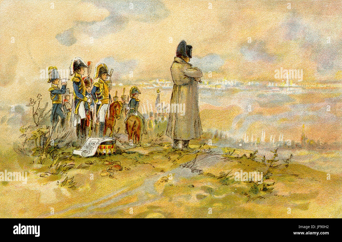 Napoléon Bonaparte en attente de la délégation de boyards de Moscou, la Russie, l'invasion française de 1812, les guerres napoléoniennes Banque D'Images