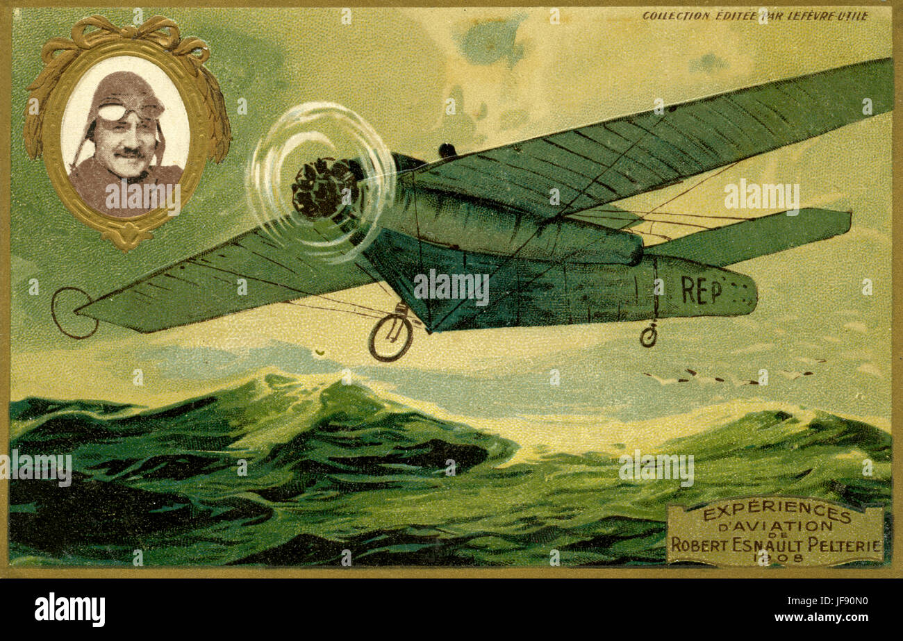 Albert Charles Robert Esnault-Pelterie (Novembre 8, 1881 - décembre 6, 1957), aviateur français, concepteur d'avions et vols habités de théoricien. Considéré comme l'un des fondateurs de l'astromodelisme moderne et de l'astronautique. 1908 avion Esnault-Pelterie Banque D'Images