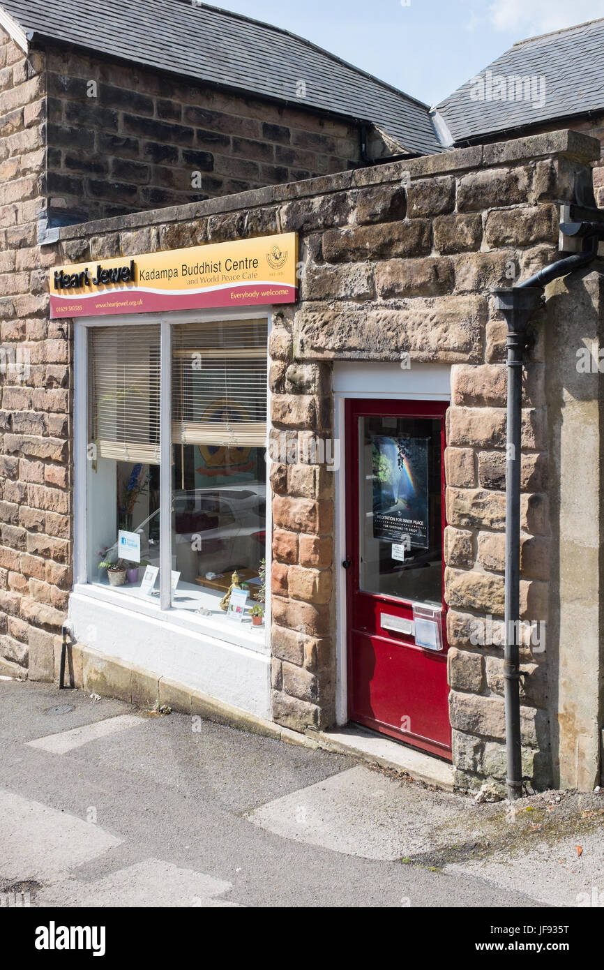 Centre bouddhiste Kadampa joyau du cœur et de la paix mondiale Cafe dans la ville thermale de Derbyshire Matlock Bath Banque D'Images