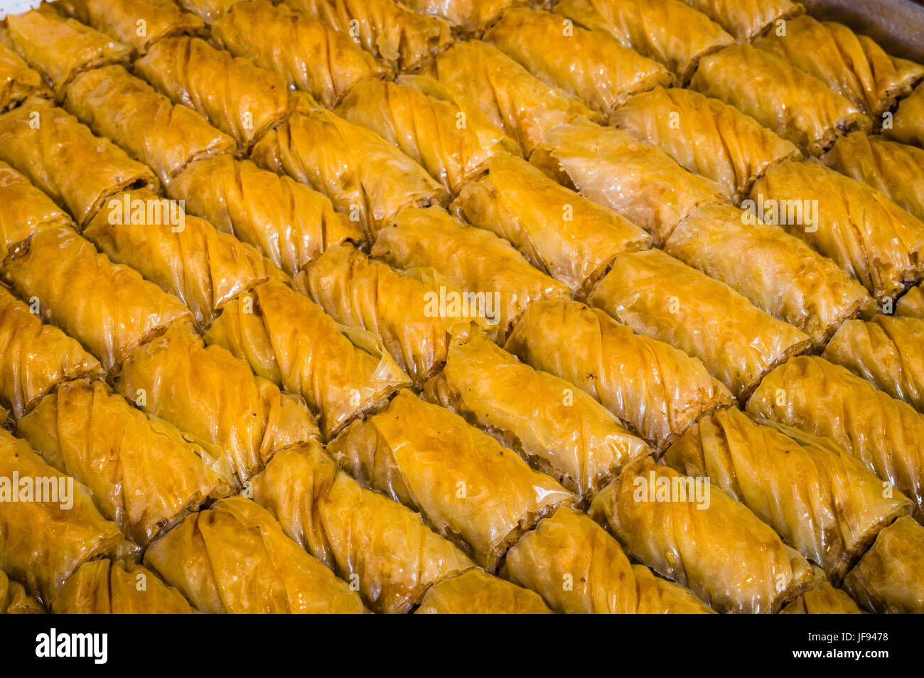 Gros plan du traditionnel turc délicieux dessert Ramadan 'Baklava' avec noyer Banque D'Images