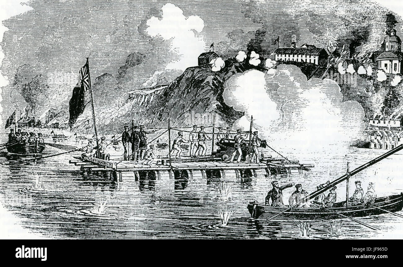 Bombardement TANGANROG durant le siège de mai 1855 dans le cadre de la guerre de Crimée contre la Russie Banque D'Images