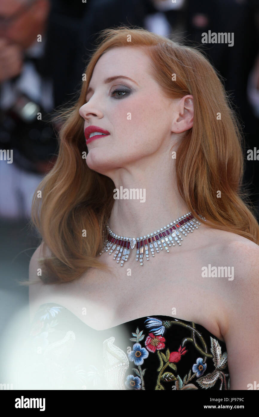 Jessica Chastain, membre du jury assiste à l'examen préalable et d'Ismael fantômes Gala d'ouverture annuelle lors de la 70e édition du Festival de Cannes au Palais des Festivals le 17 mai 2017 à Cannes, France. Banque D'Images