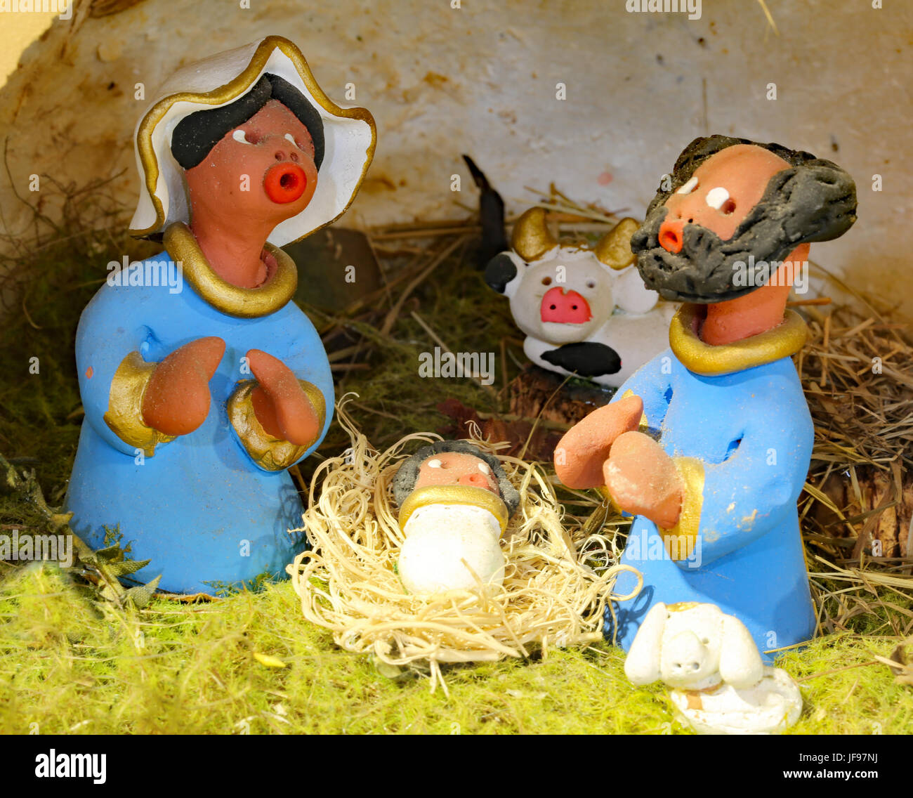 Crèche de Noël avec la sainte famille au Brésil, en Amérique latine avec  style, avec une barbe noire Photo Stock - Alamy