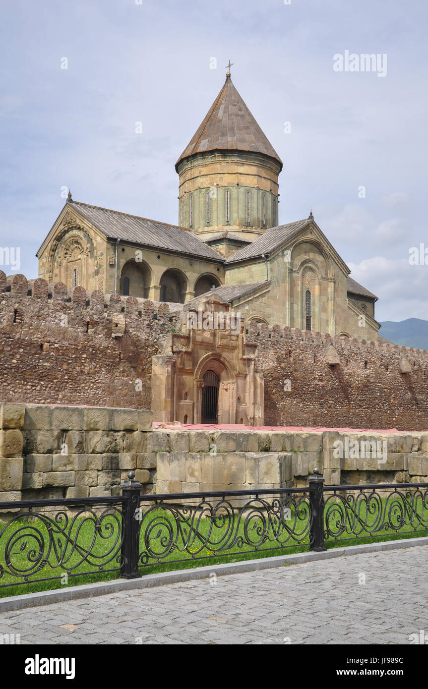 Monastère rénové de Mtskheta (Géorgie) Banque D'Images