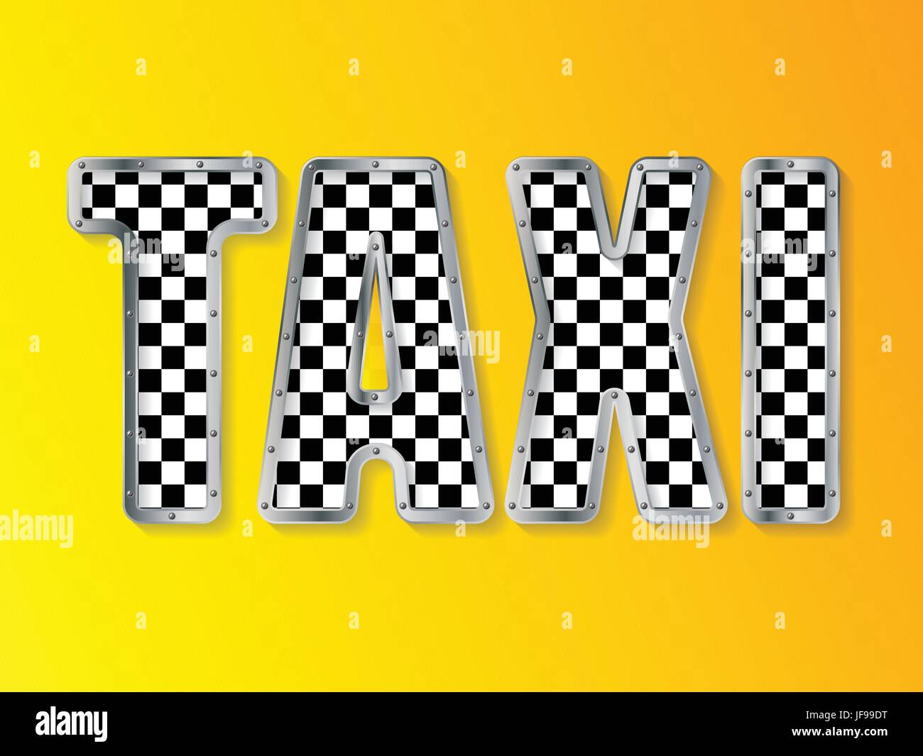 Résumé La publicité de taxi avec texte encadré métallique Illustration de Vecteur