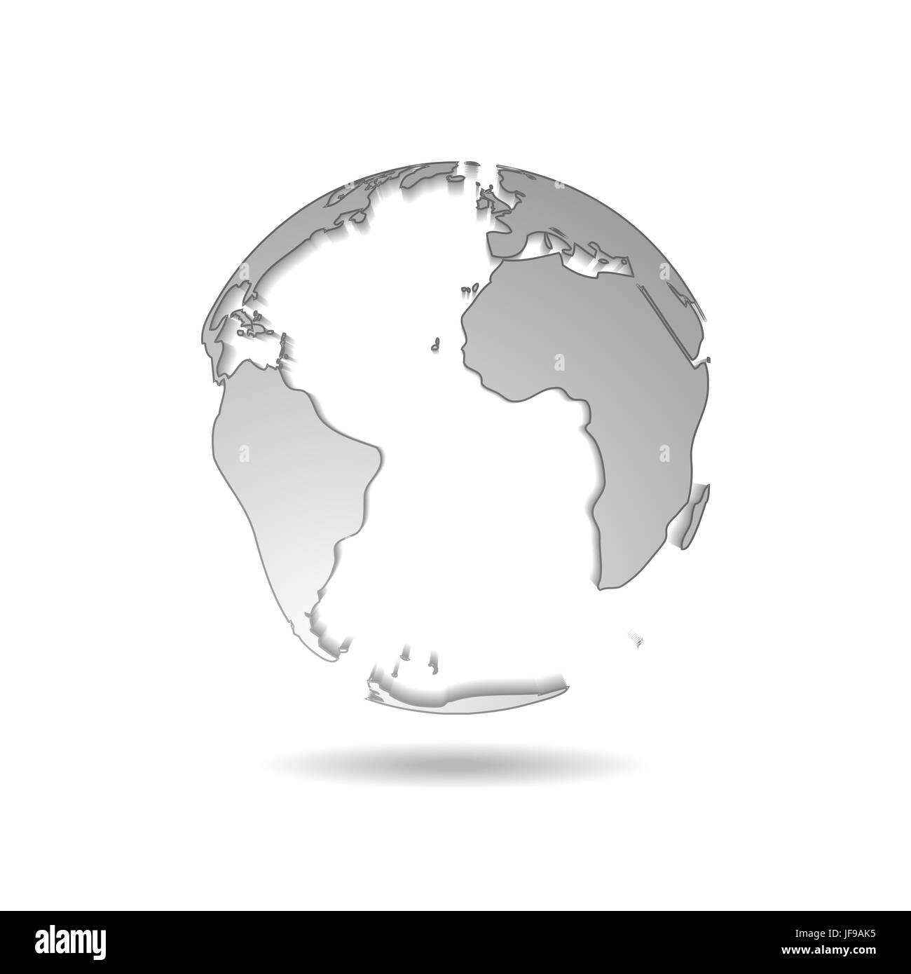 Tech design carte du monde globe gris Banque D'Images