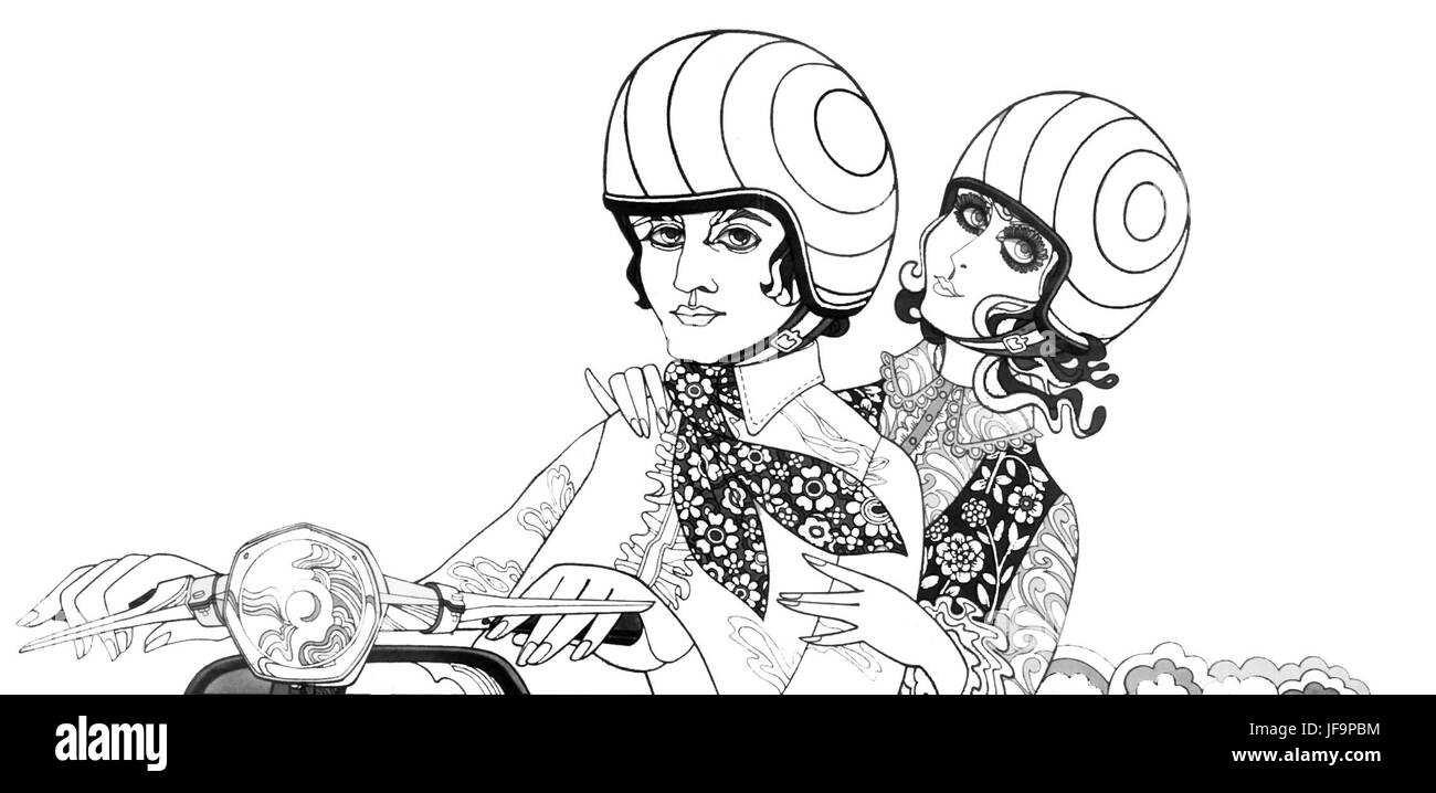 Casques sont dans, affiche de sécurité routière, années 1960 : une affiche classique de sécurité routière des années 1960 promouvant l'utilisation du casque, soulignant l'importance de la sécurité routière dans une ère de changement. Banque D'Images Casques sont dans, affiche de sécurité routière, années 1960 : une affiche classique de sécurité routière des années 1960 promouvant l'utilisation du casque, soulignant l'importance de la sécurité routière dans une ère de changement. Banque D'Images
