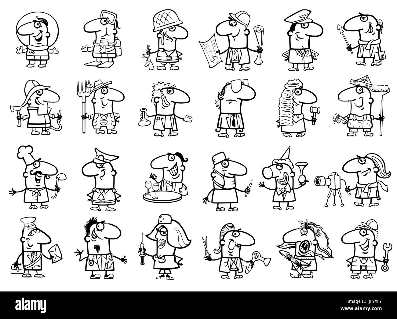 Jeu de coloriage métiers Banque D'Images