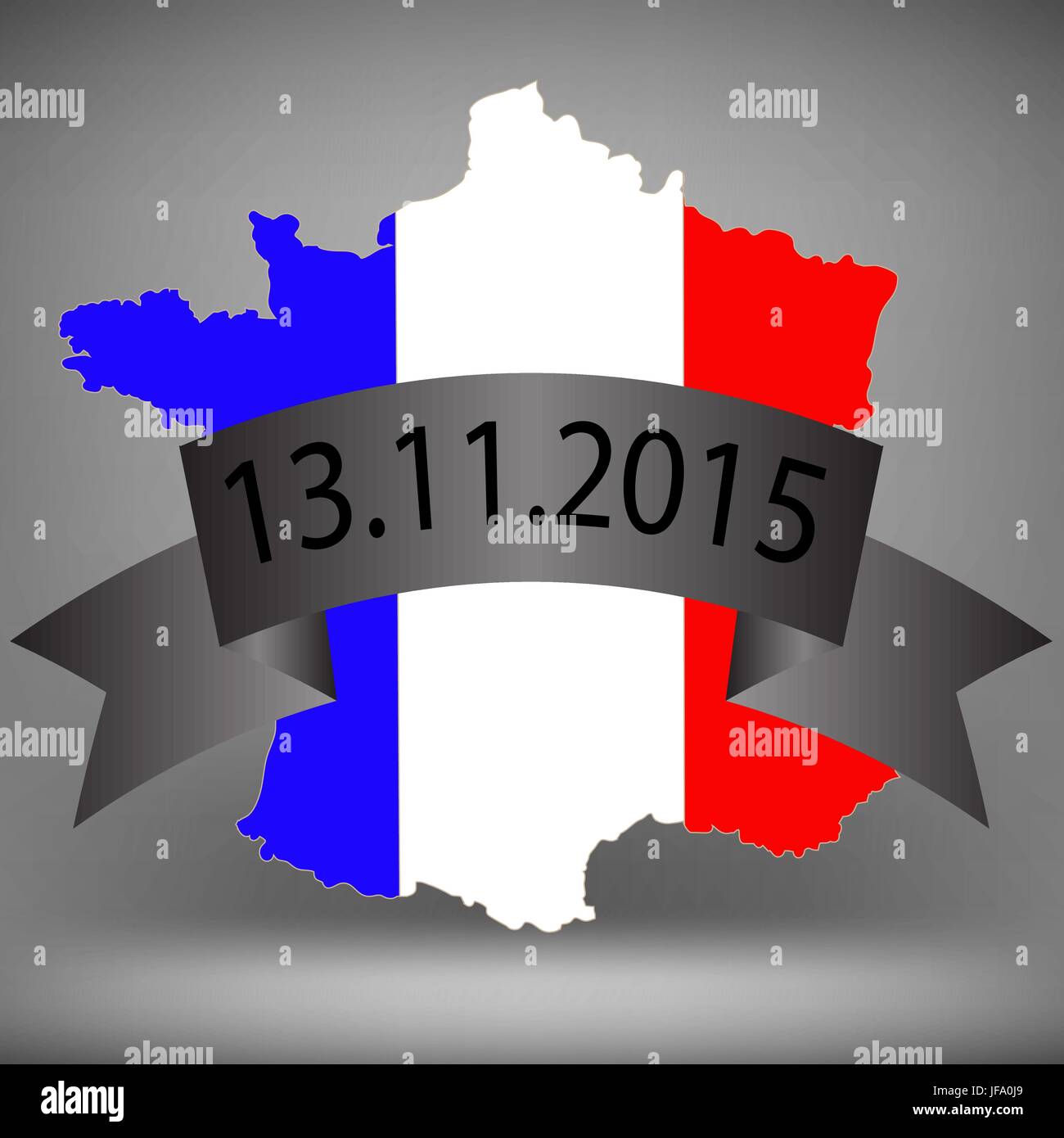 Carte de France. Site peint aux couleurs du drapeau national. Illustration de Vecteur