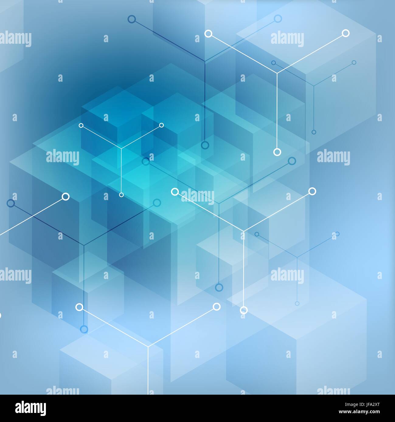 Hi-tech géométrique abstraite fond bleu Banque D'Images