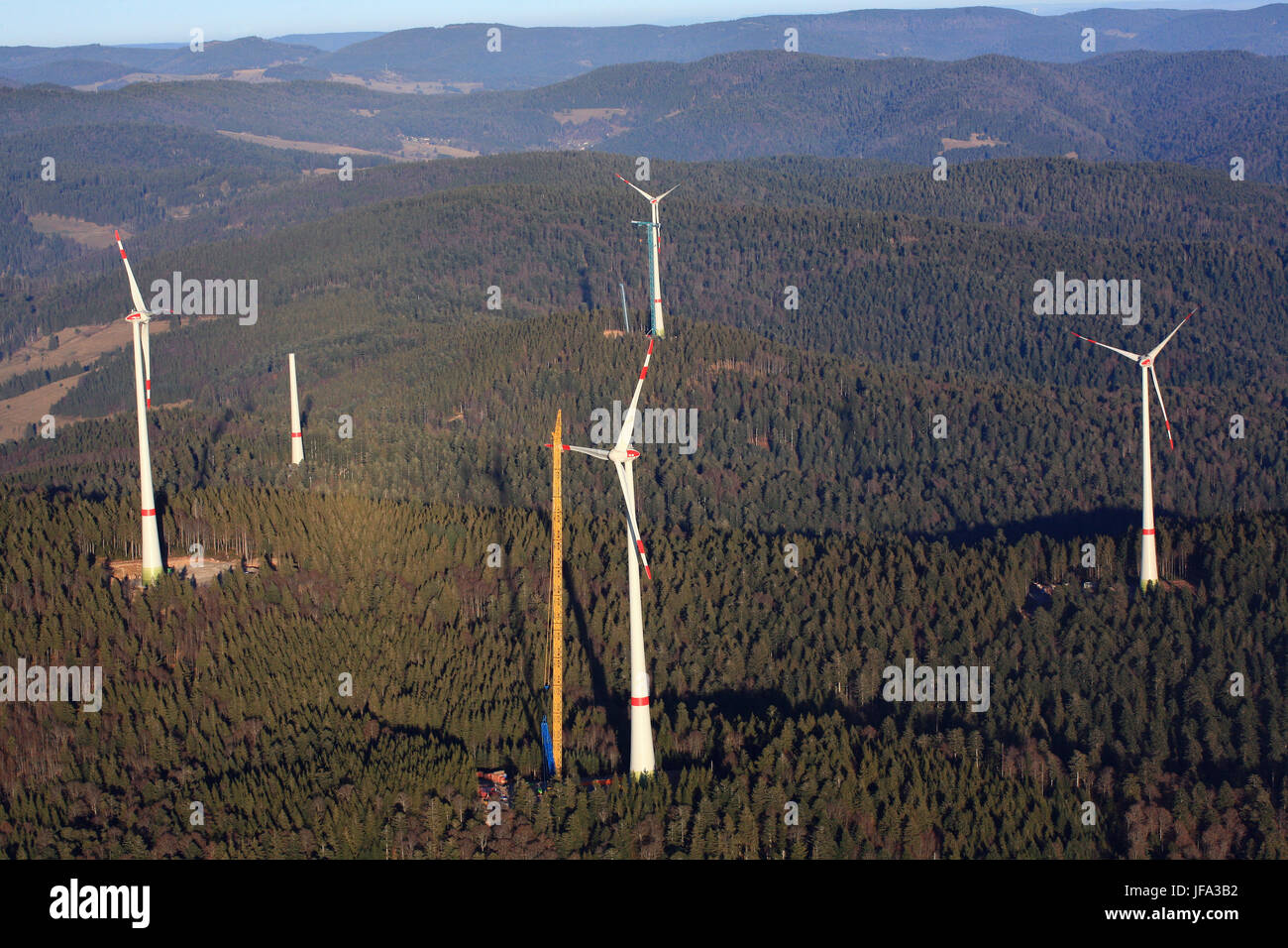 Gersbach, parc éolien sur le Rohrenkopf Banque D'Images