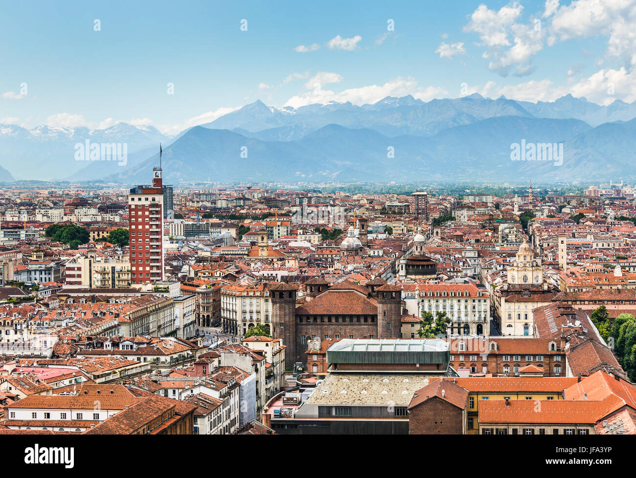 Vue aérienne de Turin, Turin, Italie Banque D'Images