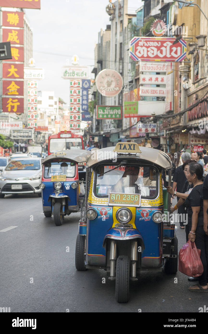 Thaïlande Bangkok CHINA TOWN TAXI Tuk Tuk Banque D'Images