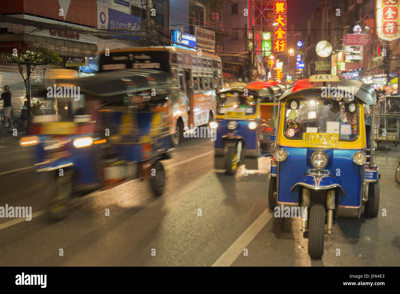 Thaïlande Bangkok CHINA TOWN TAXI Tuk Tuk Banque D'Images