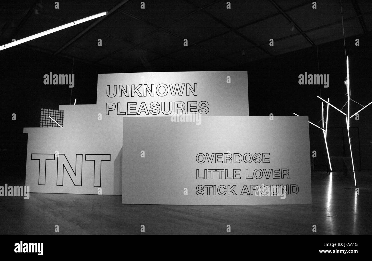 Manchester, 29 juin 2017. Appuyez sur l'affichage de l'exposition ""Manchester emblématiques bandes : Joy Division et New Order feat Jon Savage et Slater Bradley Crédit : Gerard Noonan/Alamy Live News Banque D'Images