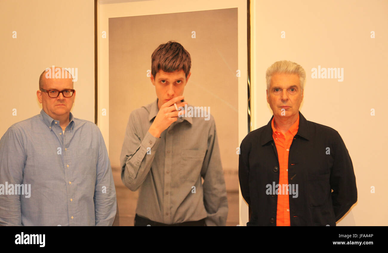 Manchester, 29 juin 2017. Appuyez sur l'affichage de l'exposition ""Manchester emblématiques bandes : Joy Division et New Order feat Jon Savage (à droite) et Slater Bradley (à gauche) Credit : Gerard Noonan/Alamy Live News Banque D'Images