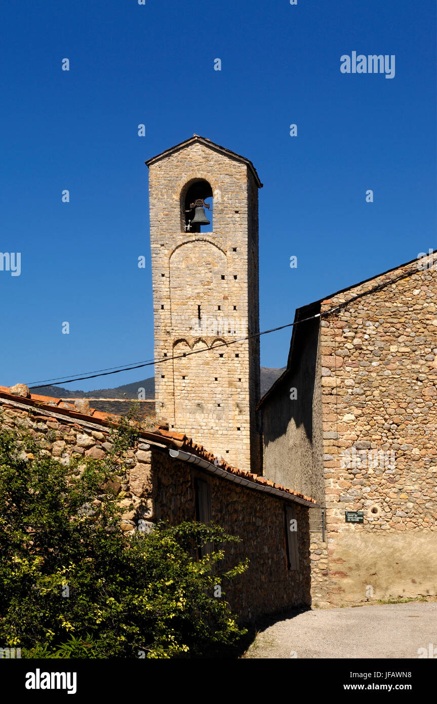 Église de Santa Eugenia de Nerella, Pyrénées, province de Lleida, Catalogne, Espagne Banque D'Images
